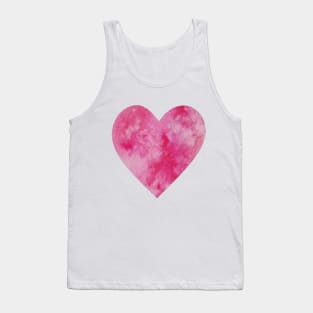 Pink watercolor Heart, valentines day Tank Top